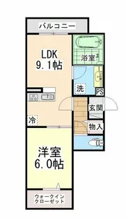 1LDKの間取り画像