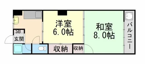 住吉パームス【202号室】の間取り