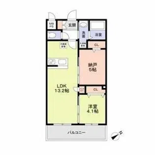 メゾンシュシュ大宮【4階】の間取り