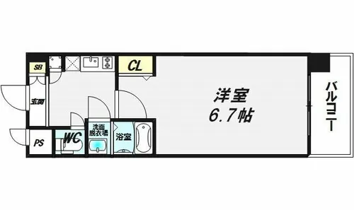 1Kの間取り画像