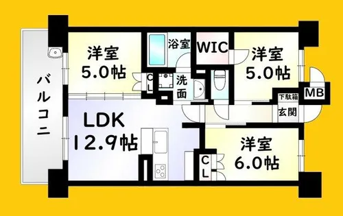 サンパーク企救丘グラッセ【5階】の間取り