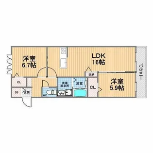 WELL HAPPY【2階】の間取り