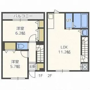 北海道札幌市北区屯田七条11丁目【テラスハウス】の間取り
