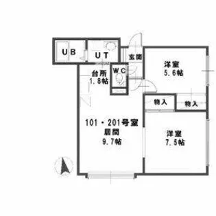 北海道札幌市北区篠路九条4丁目【アパート】の間取り