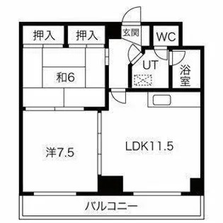 北海道札幌市北区新琴似六条16丁目【マンション】の間取り