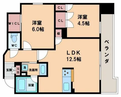 STANDZ四天王寺前夕陽丘【13階】の間取り