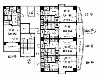 エスポワール御影【5階】の間取り
