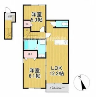 コーエー アビタシオン【205号室】の間取り