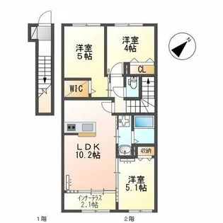 福岡県久留米市高良内町【アパート】の間取り