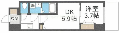 エスリードレジデンス大阪谷町ザ・マークス【4階】の間取り