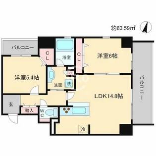 Y’s Court 東梅田【8階】の間取り