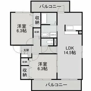 リューボヌールⅣ【301号室】の間取り