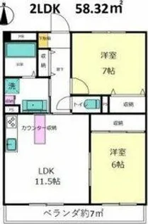 アネックス森岡Ⅲ【202号室】の間取り