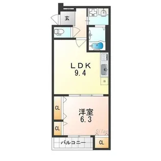 フジパレス北野田V番館【1階】の間取り