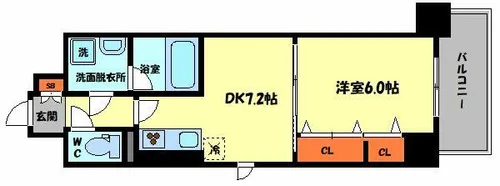 BROU上町台【8階】の間取り
