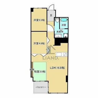 ホワイティ薬院【303号室】の間取り