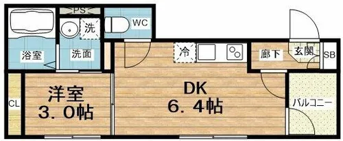 ハーモニーテラス京橋【2階】の間取り