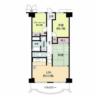 レジデンシア北田辺【5階】の間取り