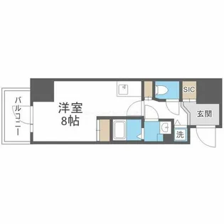 Metrosa谷町六丁目North【14階】の間取り