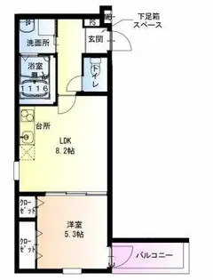 フジパレス花園中央公園南Ⅱ番館【103号室】の間取り