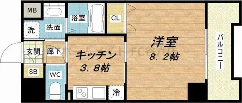 パウゼ大手前【2階】の間取り