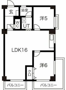 パインハイツ【4階】の間取り