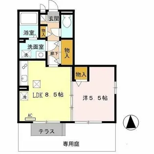 サンライズ岸里【1階】の間取り