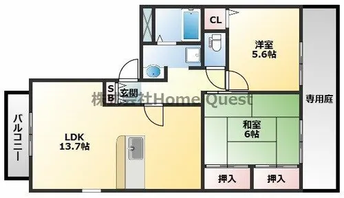 ラークコート【1階】の間取り