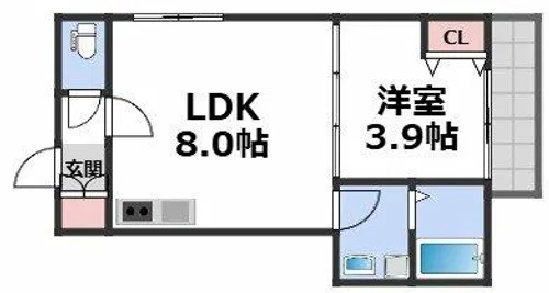 D porta girasole【1階】の間取り