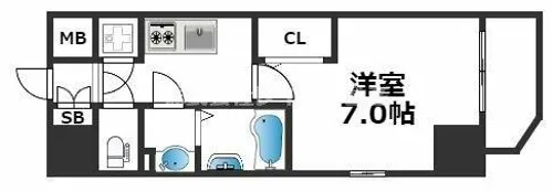 エスリード難波THE FIRST【8階】の間取り