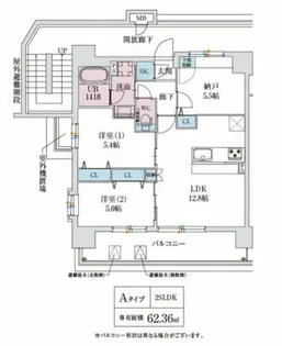 スプランディッド玉造DUE【2階】の間取り