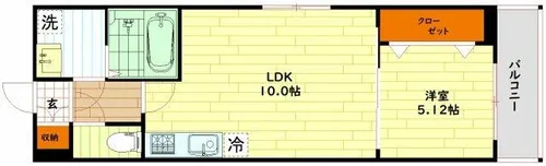 エスグランデ中崎町【1階】の間取り