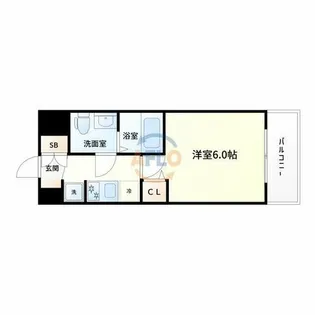 エグゼ大阪NORTHゲート【6階】の間取り