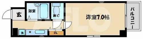 U-ro難波南【4階】の間取り