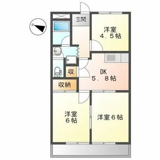 シャトー雅【0201号室】の間取り