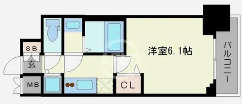 プレサンスタワー難波WEST【7階】の間取り