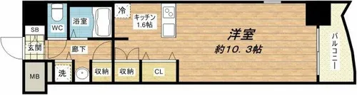 プレサンス本町プライム【5階】の間取り