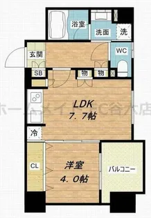 ファーストフィオーレ阿波座アクア【7階】の間取り
