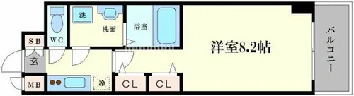 セオリー梅田ドムス【6階】の間取り