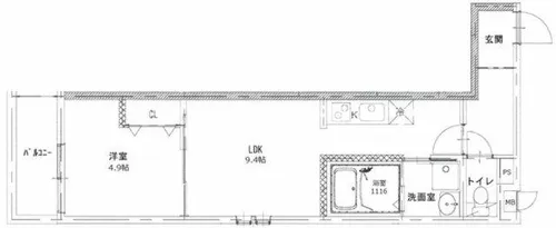 フジパレス駒林Ⅱ【1階】の間取り