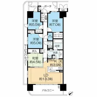 リバーガーデンECOシティアリスの森【2階】の間取り