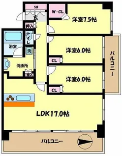 CITY SPIRE難波グレイス【13階】の間取り