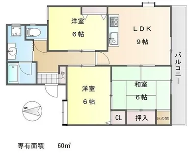 グリーンヒル北白川【2階】の間取り