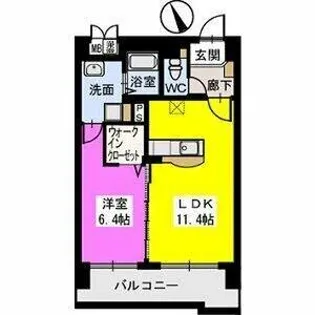 ベスタ櫛原【6階】の間取り