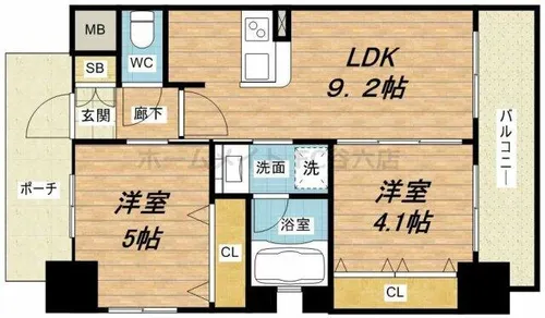 エステムコート阿波座プレミアム【3階】の間取り