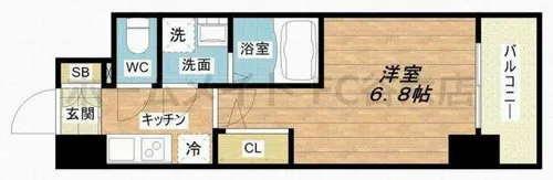 エスリード大阪上本町ブランシュ【4階】の間取り