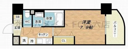 Luxe森之宮【8階】の間取り