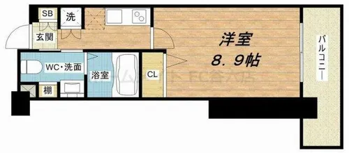 1Kの間取り画像