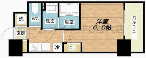 エスリード難波ザ・アーク【4階】の間取り