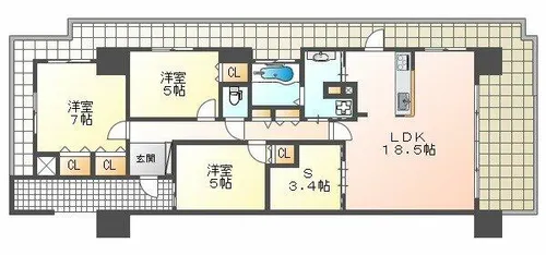 シティタワーグラン須磨鷹取【27階】の間取り